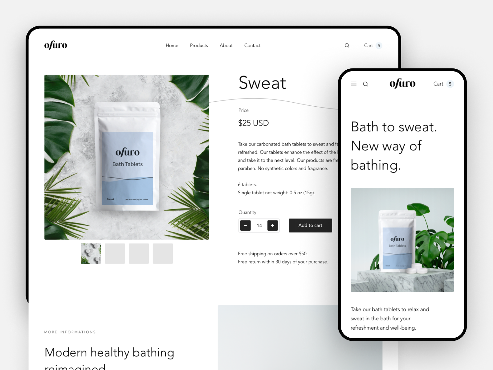 Ofuro. Projekt interfejsu sklepu internetowego