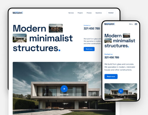 Monolith. Projekt strony internetowej firmy budowlanej